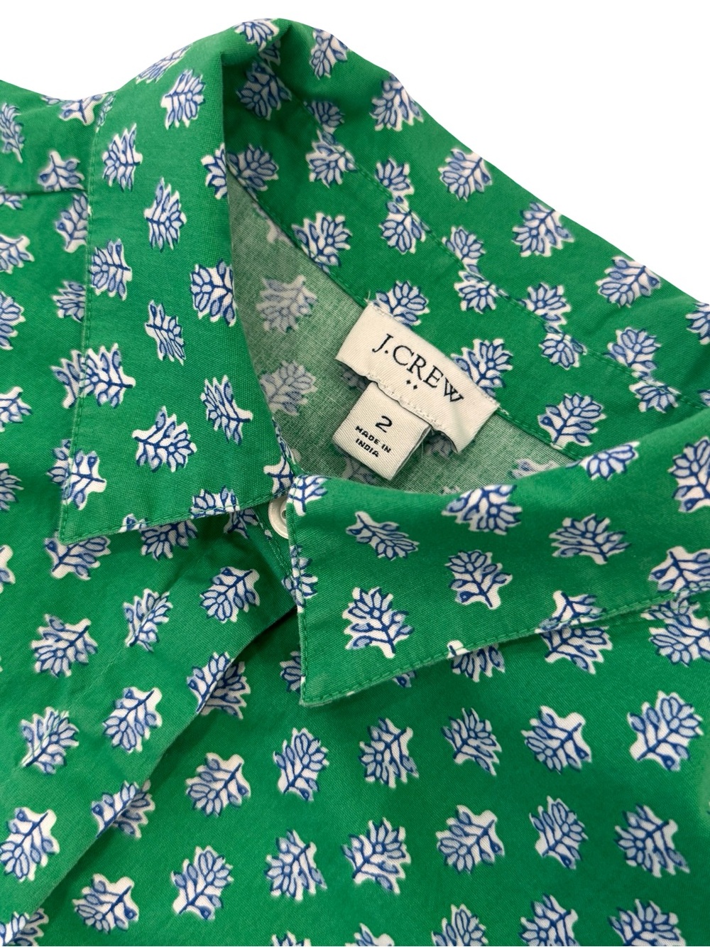 J. Crew Green Floral Tie-Waist Mini Dress - Picture 7 of 8